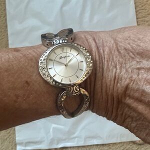 Brighton Silver Watch with Crystal Details
